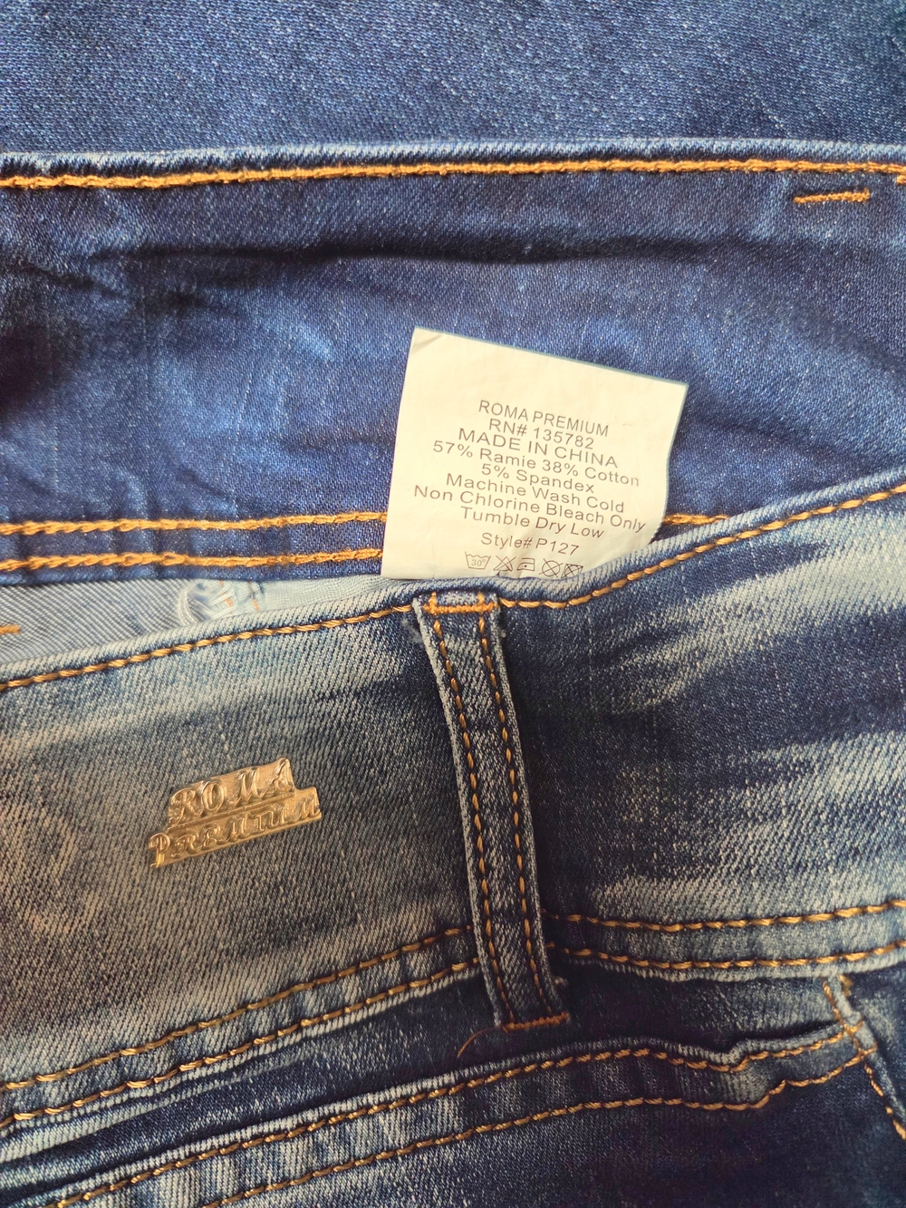Roma Women’s Skinny Jeans - Dark Blue Distressed - Picture 9 of 9